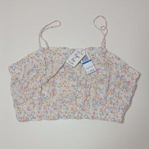 Women's Juniors' HIPPIE ROSE Multicolor Ivory Floral Woven Halter Cami XL NWT